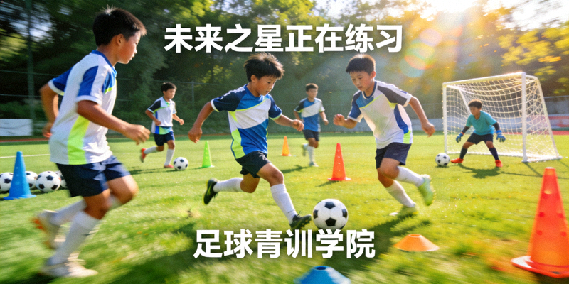 足球青训学院年轻球员训练场景 - 未来之星正在练习